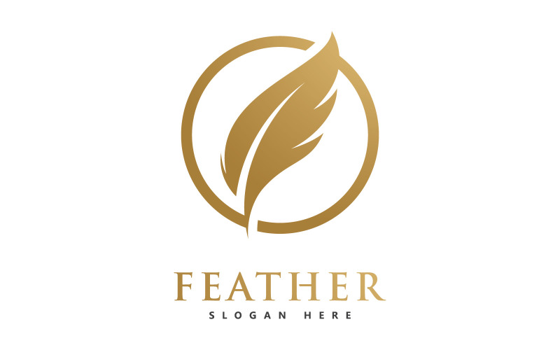 Feather Vector Logo Design sablon V9