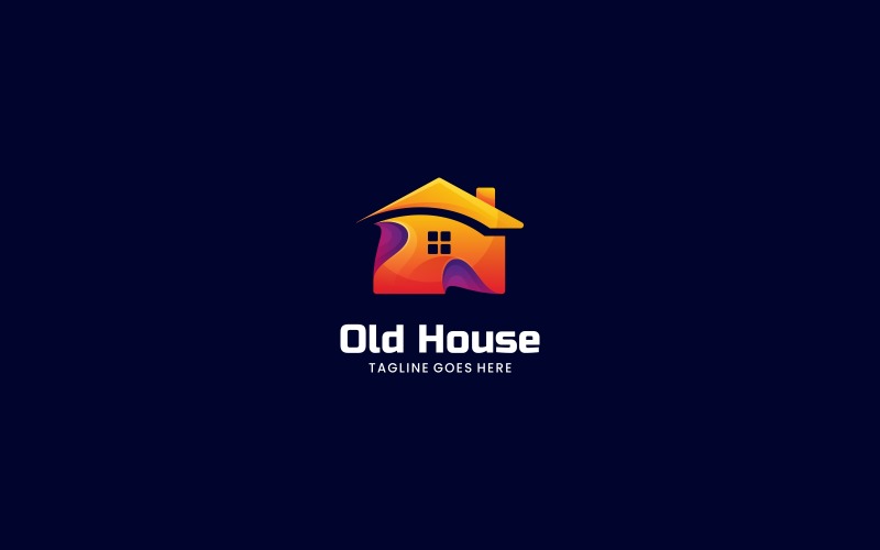 Градиентный красочный логотип старого дома