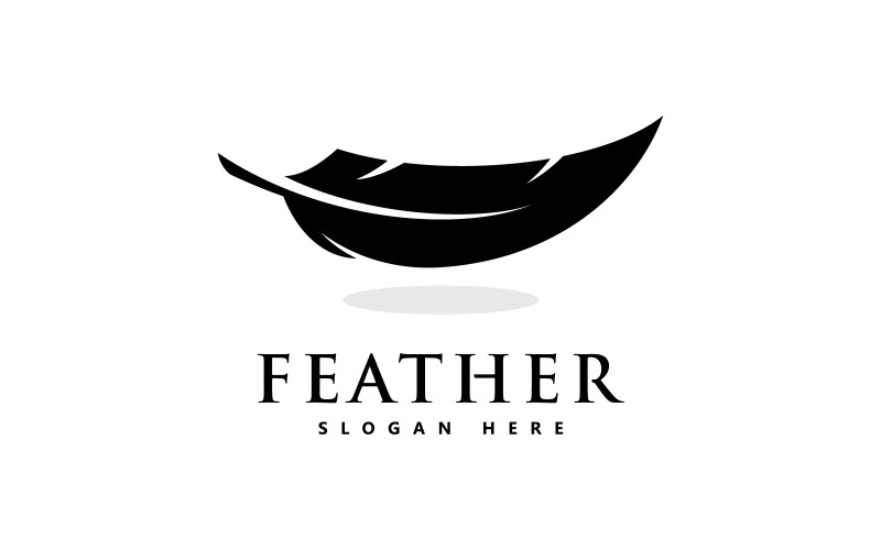 Modèle de conception de logo vectoriel plume V1