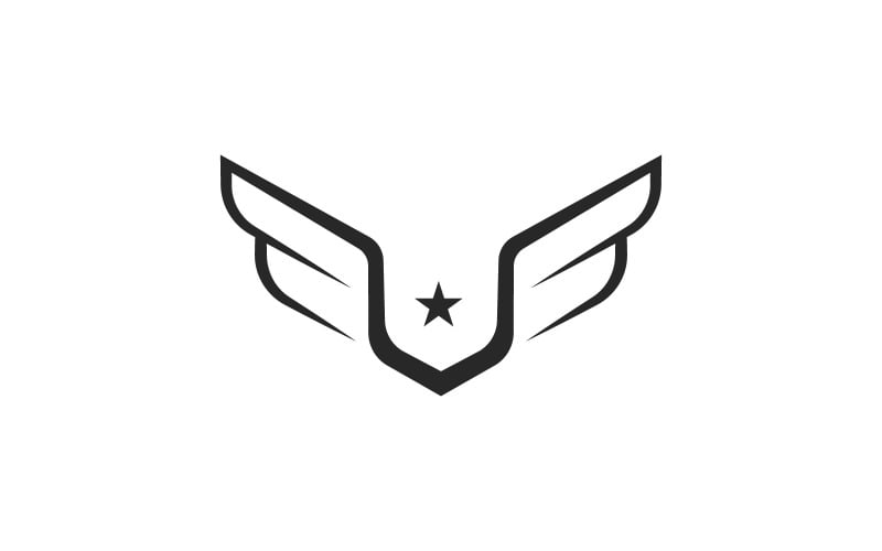 Modelo de design de logotipo de vetor de asas V2
