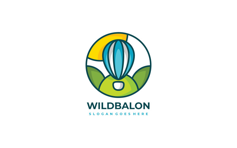 Шаблон логотипу пригоди повітряної кулі
