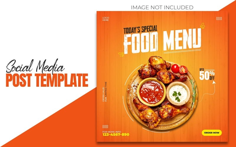 Food Menu Post and Promotional Food Banner Design for Social Media
