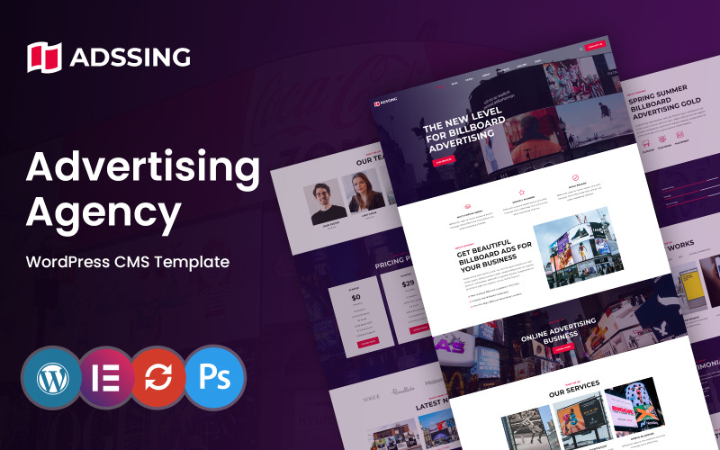 Adssing – тема WordPress для рекламного агентства та цифрового маркетингу
