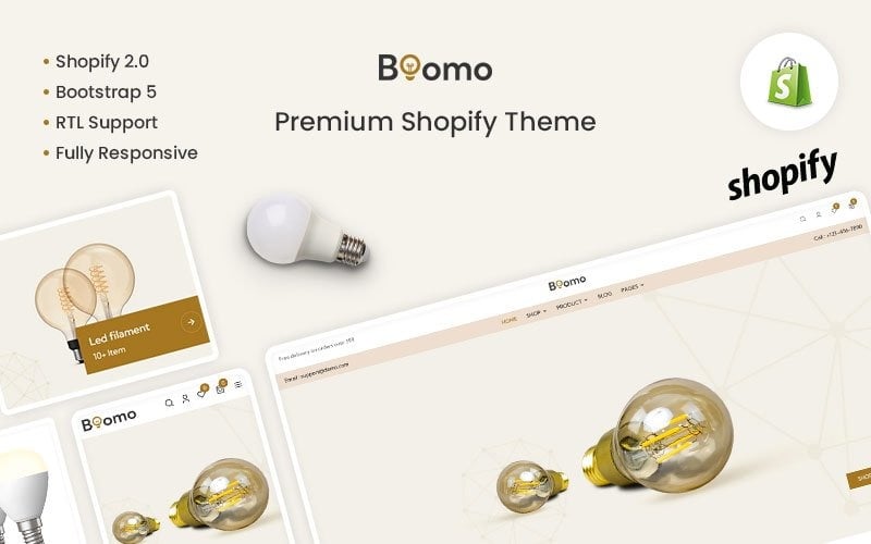 Boomo - Il tema Shopify Premium per lampadine e luci