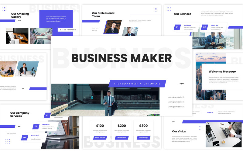 Créateur d'entreprise - Pitch Deck Google Slides