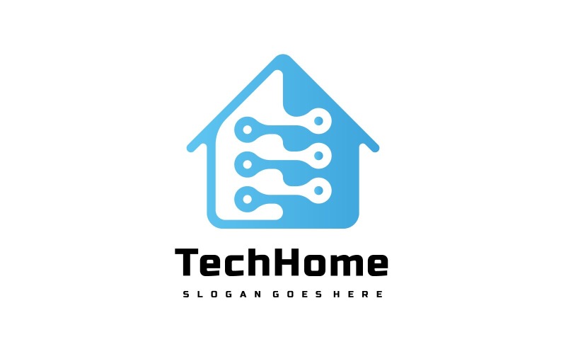Ház technológia logó sablon