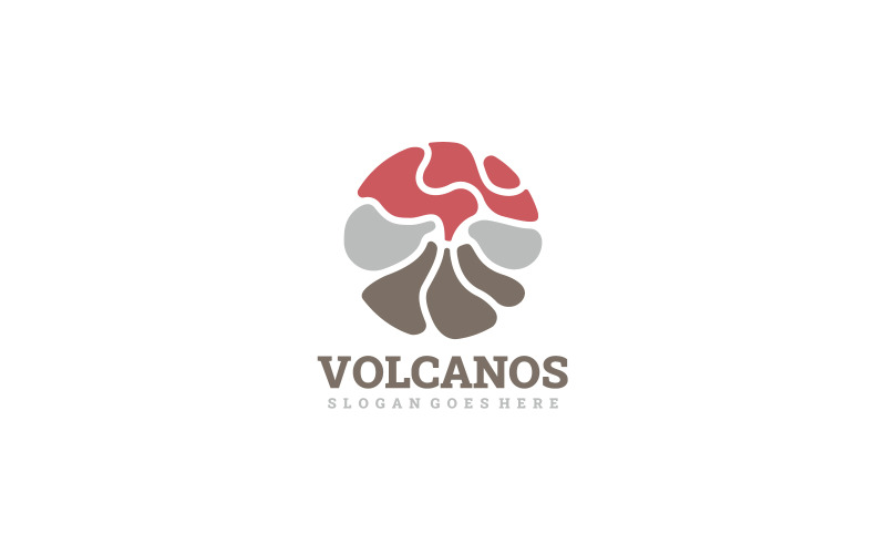 Modèle de logo d'explosion de volcan