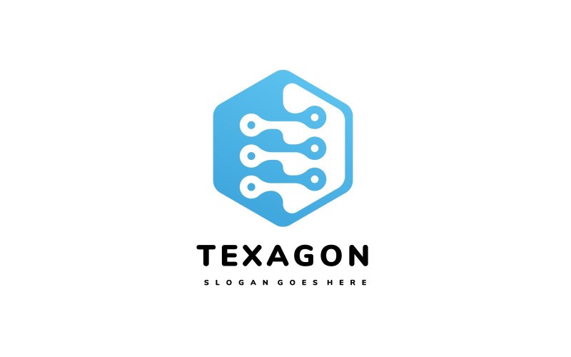 Plantilla de logotipo de tecnología hexagonal