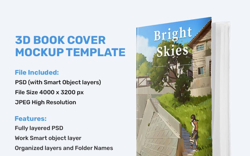Sert Kapak Kitap Mockup Önden Görünüm