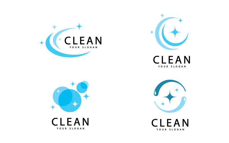 Szablon projektu logo wektor do czyszczenia lub mycia V5