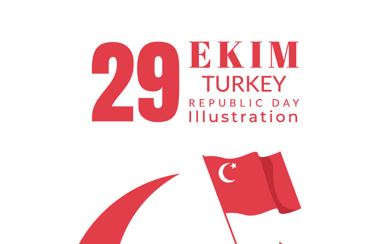 14 Tag der Republik Türkei Illustration