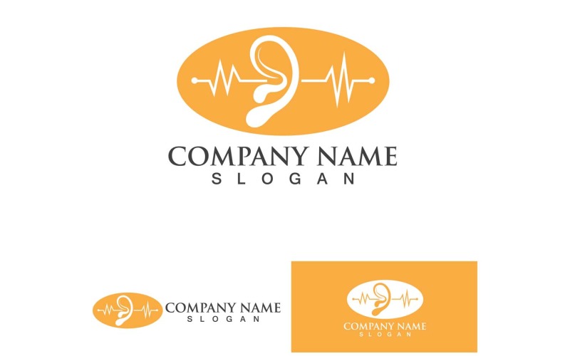 Conception d'élément vectoriel de logo de soins de santé d'oreille2