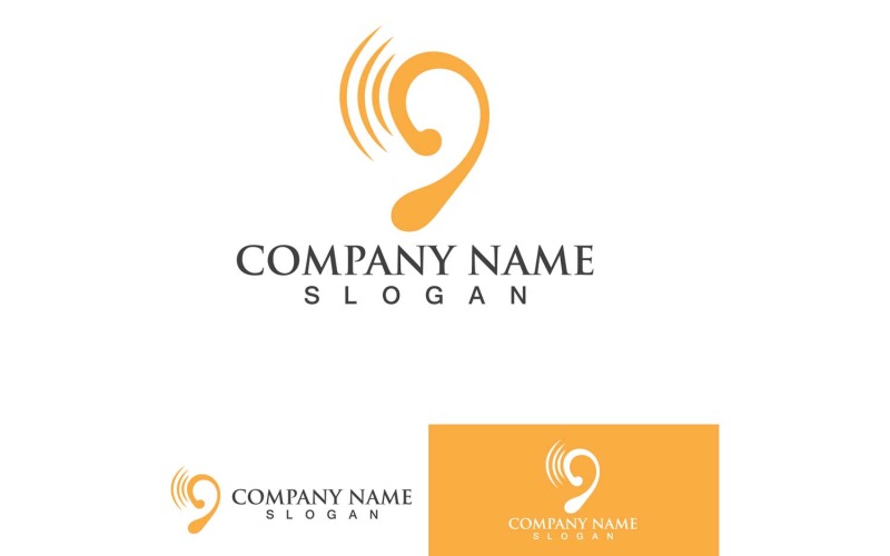 Design de Elemento Vetorial Logotipo de Cuidados de Saúde de Ouvido12