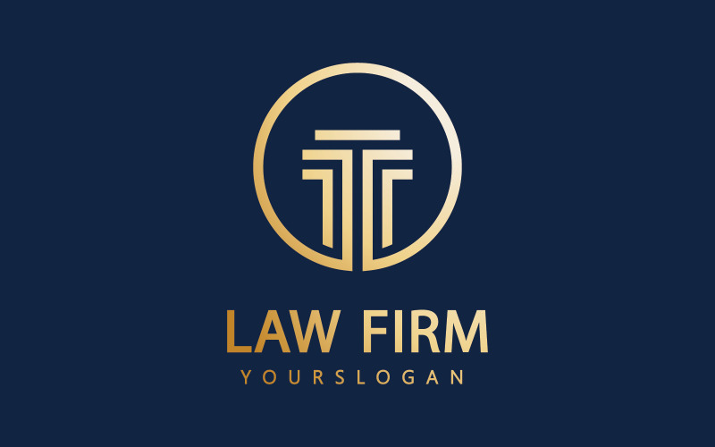 Law Frim Pillar Vektor-Logo-Design-Vorlage V1