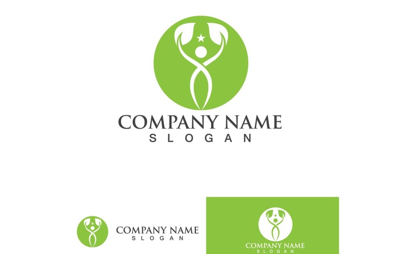 People Health Life Leaf Nature Logo Vector 3