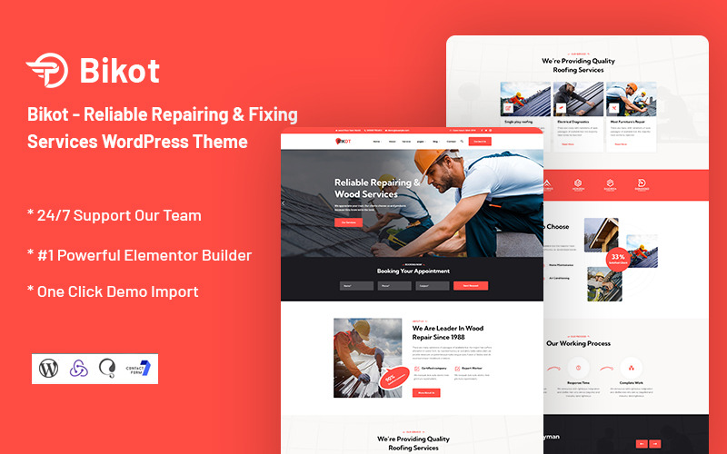 Bikot - Thème WordPress pour services de réparation et de réparation fiables
