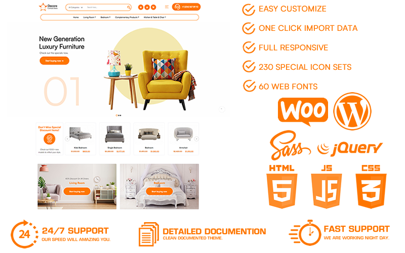 Decora - Tienda de muebles WooCommerce Tema de WordPress