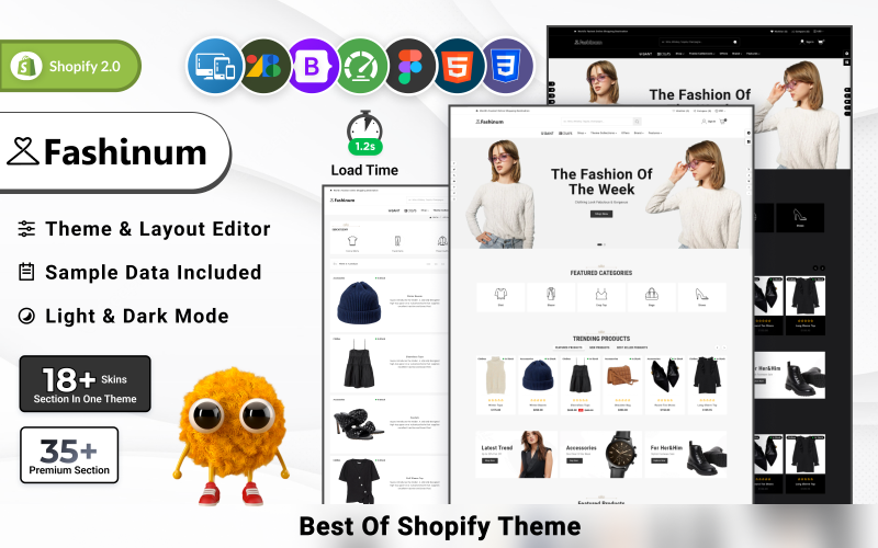 Fashinum — szablon responsywny Shopify 2.0 dotyczący mody i tkanin