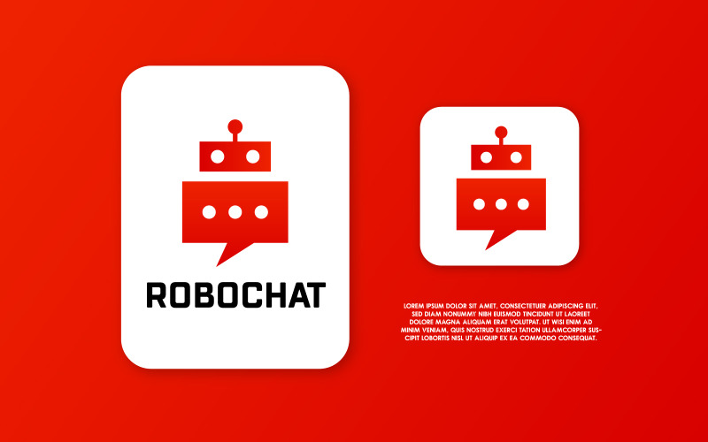 Kreatywne szablony projektowania logo Robochat do kolorowania