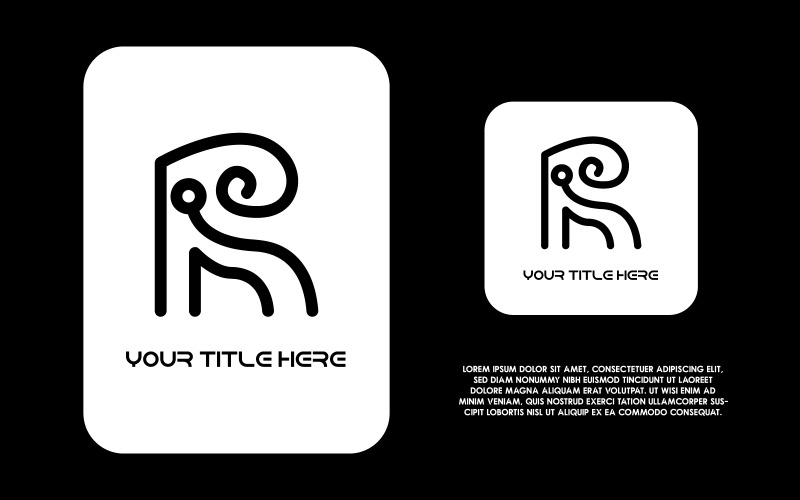 Modelli di design del logo premium di vettore creativo moderno da colorare