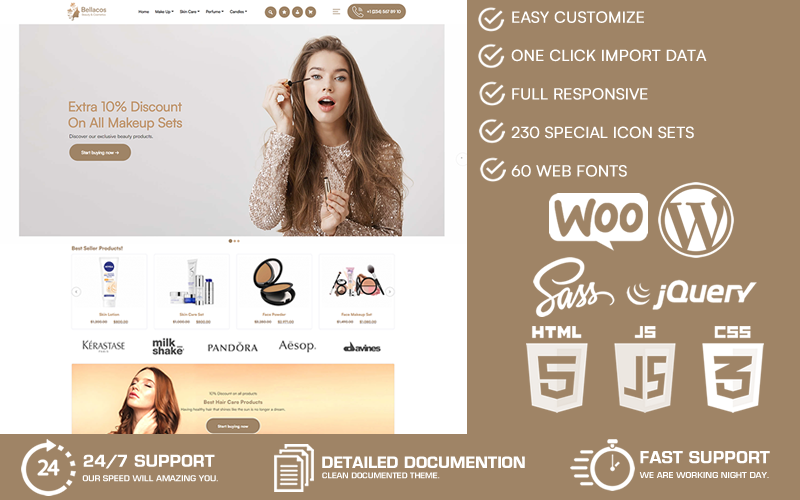 Bellacos - Beauty & Cosmetics WooCommerce WordPress Theme
