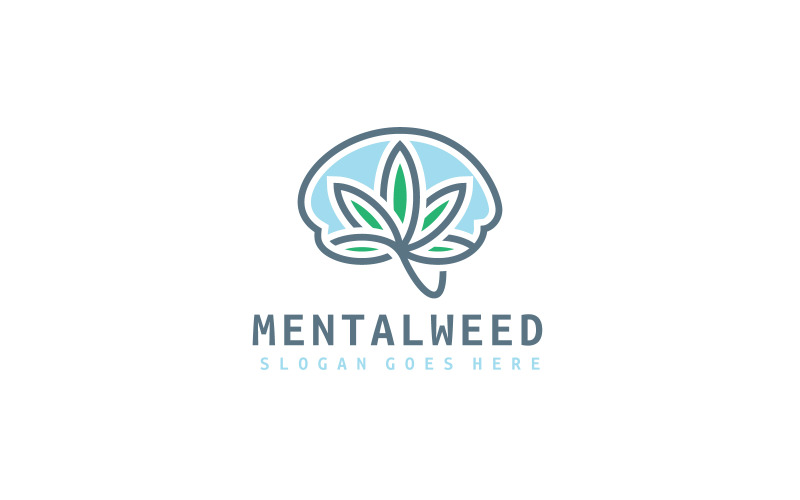 Marijuanas Brain Logo Template