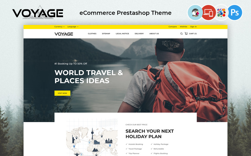 Motyw PrestaShop do sklepu sportowego i podróżniczego Voyage