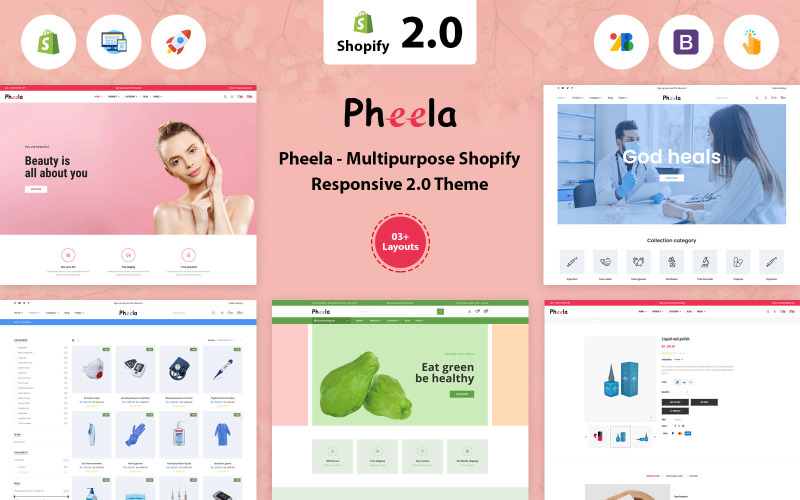Pheela – víceúčelové téma Shopify