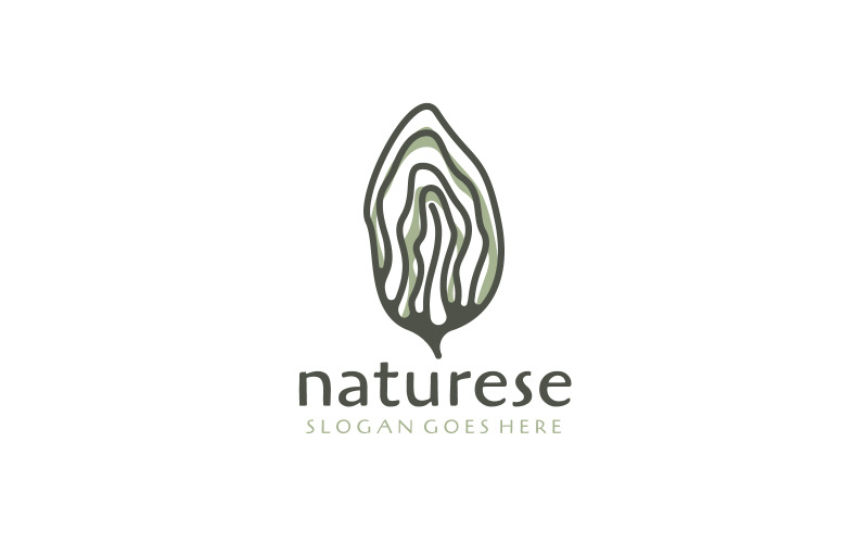 Přírodní list Logo šablona