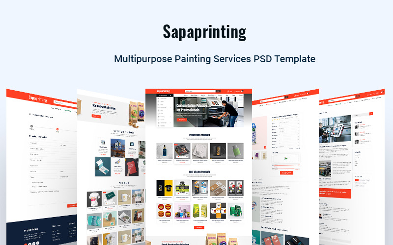 Sapaprinting – Többcélú festési szolgáltatások PSD-sablonja