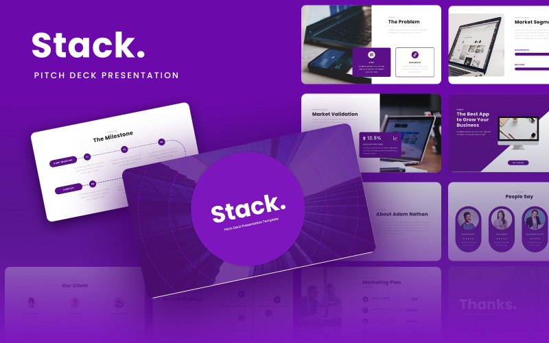 Stack - 多用途 Pitch Deck Google 幻灯片模板
