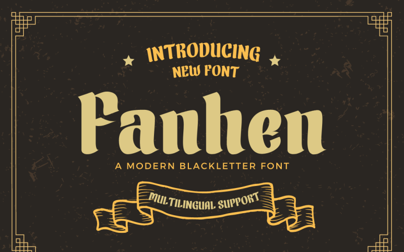 Fanhen Black-lettertype is ons nieuwste lettertype
