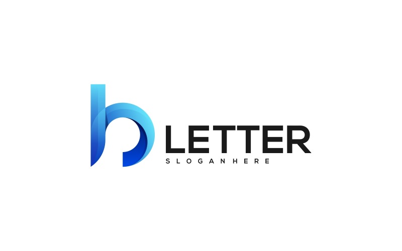 Letra B Gradiente Logo Estilo Vol.1