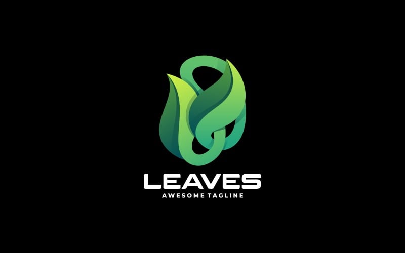 Logo sfumato di foglie astratte