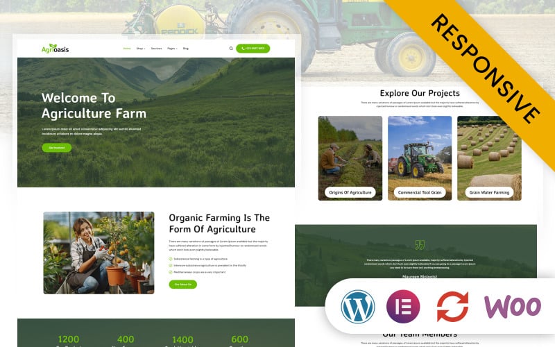 Agrioasis - Agriculture Farming Elementor WordPress Theme