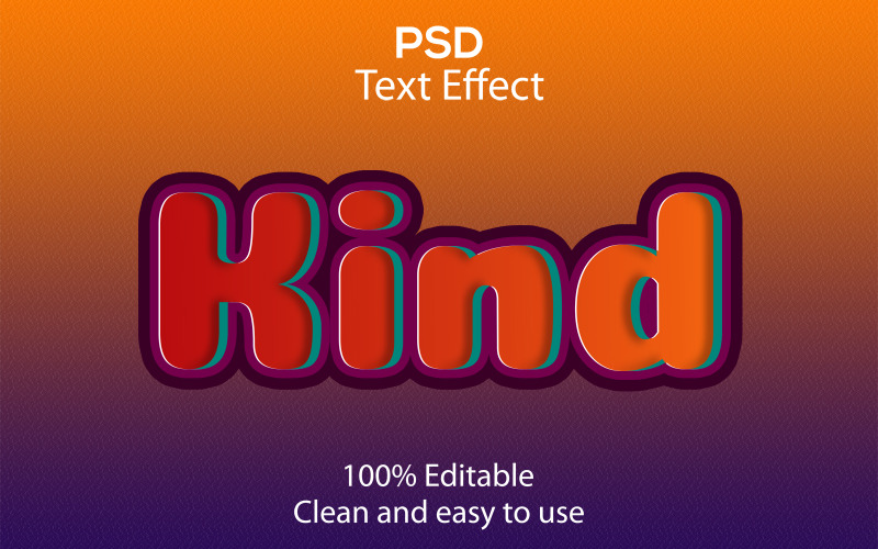 Gentil | Type d'effet de texte Psd modifiable | Premier effet de texte psd moderne