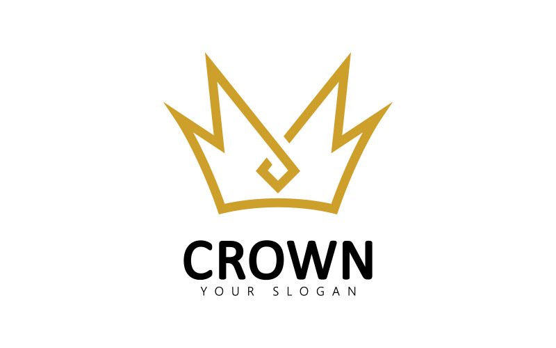 Logo da coroa Royal King Queen vetor de design de logotipo abstrato Modelo V3