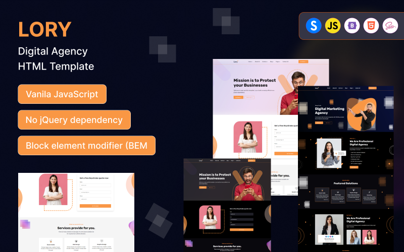 Lory - Modello HTML per agenzia digitale