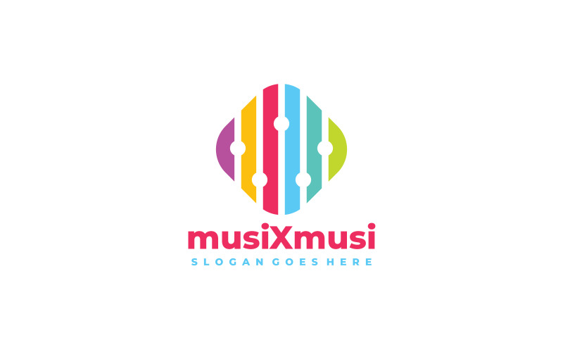 Modelo de Logotipo de Música Colorido - TemplateMonster