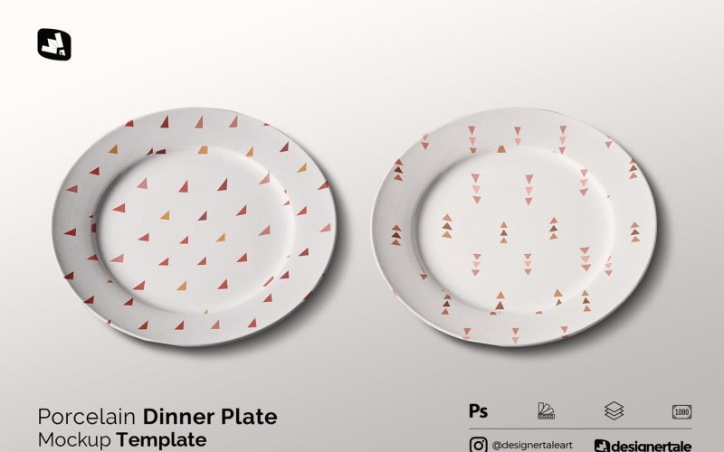 Porcelain Dinner Plate Mockup