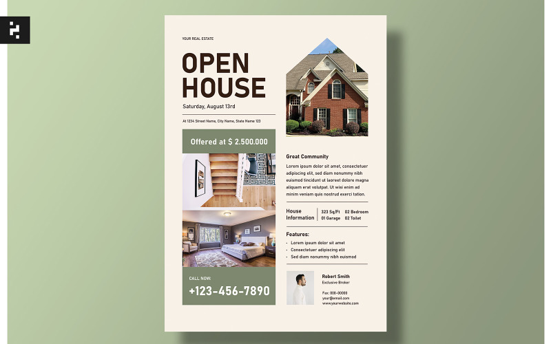Real Estate Open House Flyer šablona