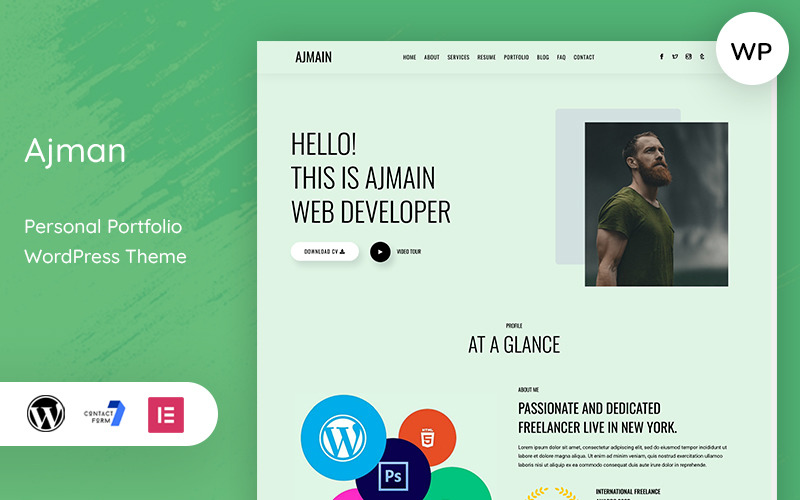 Ajman - Tema de WordPress para portafolio personal