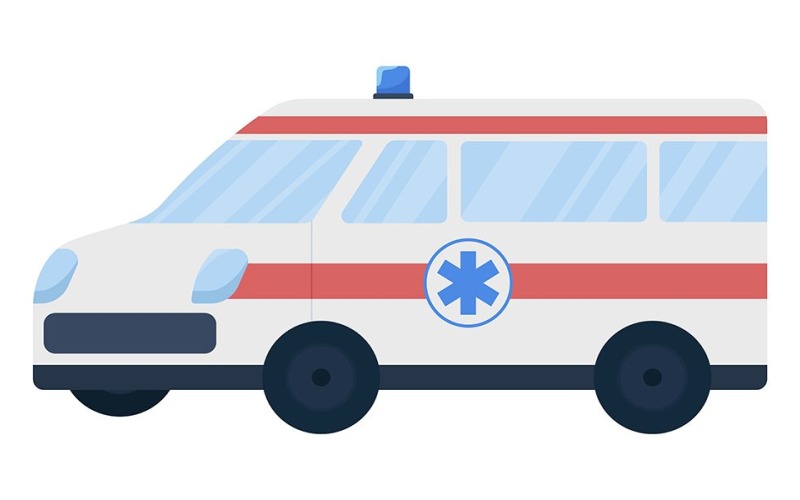 Ambulance auto semi-egale kleur vector-object