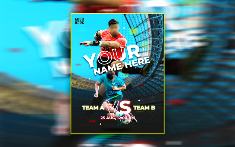 Design del modello di volantino sportivo per la giornata di partite creative premium