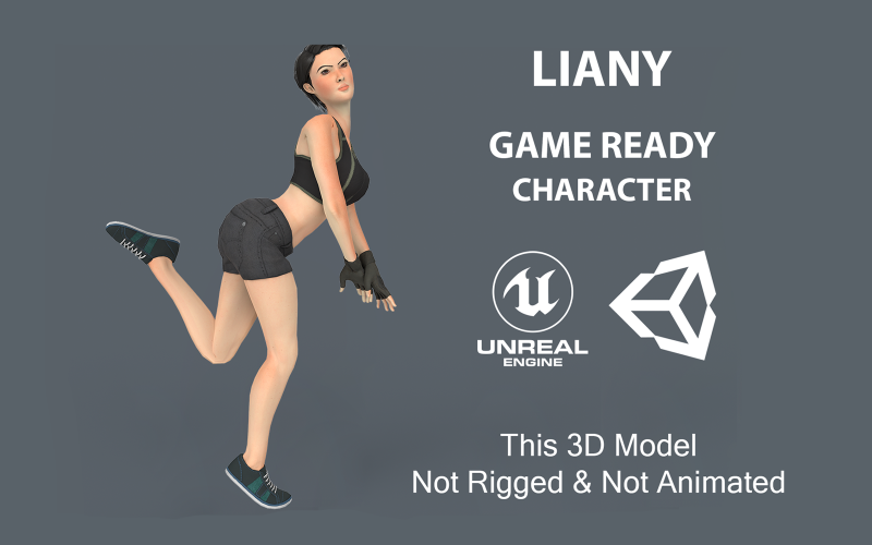 Liany Woman Character Lågpoly 3D-modell