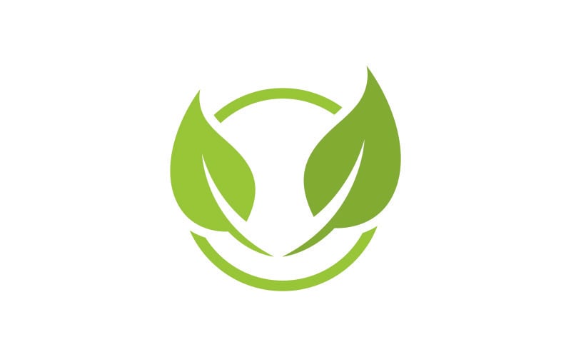Plantilla de diseño de logotipo vectorial de hoja verde V4