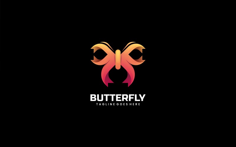 Estilo de logotipo degradado de mariposa Vol.2