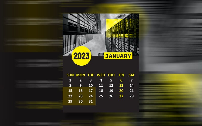 Éves naptár 2023 nyomtatásra kész Eps Vector Design