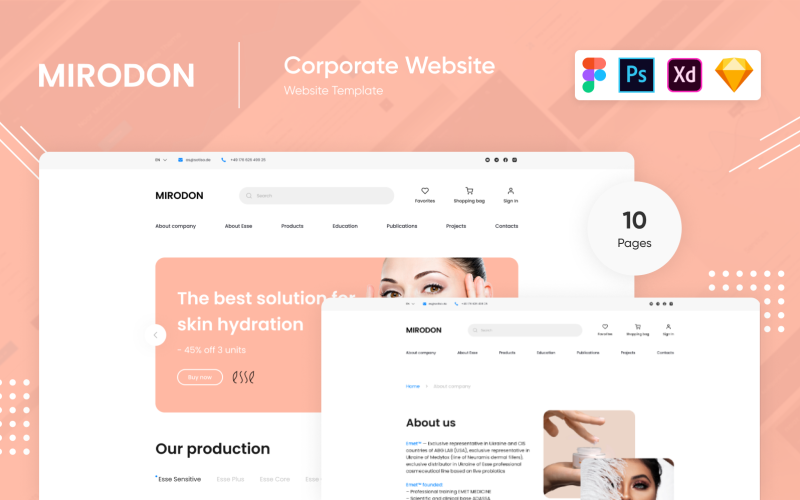 Mirodon - Modello Creativo Ecommerce Negozio Figma Psd