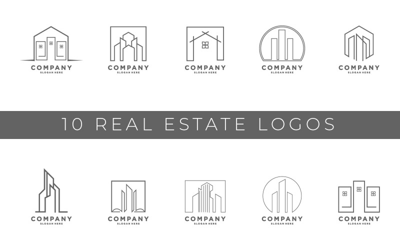 Modèle de conception de logo de doublure d'agence immobilière